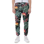 Hawaiian Tropical Plants Pattern Print Scuba Joggers