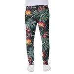 Hawaiian Tropical Plants Pattern Print Scuba Joggers