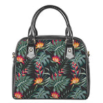Hawaiian Tropical Plants Pattern Print Shoulder Handbag