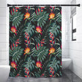 Hawaiian Tropical Plants Pattern Print Shower Curtain