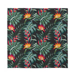 Hawaiian Tropical Plants Pattern Print Silk Bandana