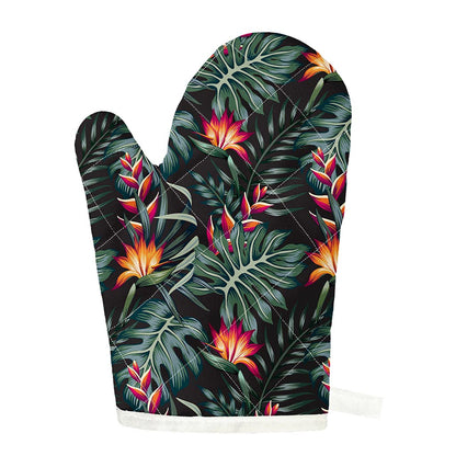 Hawaiian Tropical Plants Pattern Print Single Oven Mitt