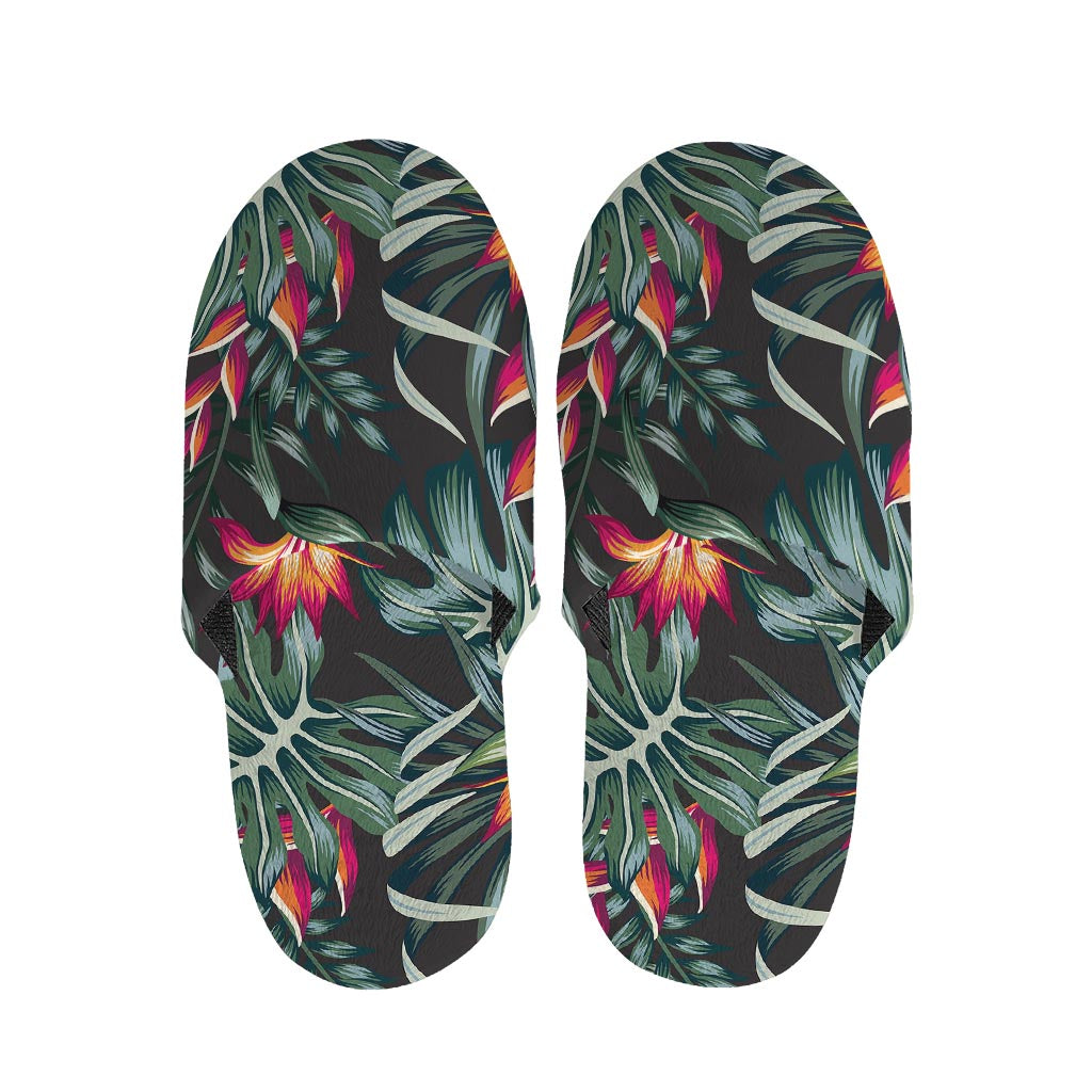 Hawaiian Tropical Plants Pattern Print Slippers