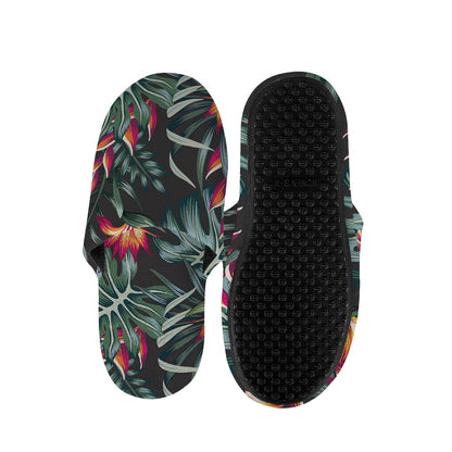 Hawaiian Tropical Plants Pattern Print Slippers