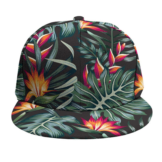 Hawaiian Tropical Plants Pattern Print Snapback Cap