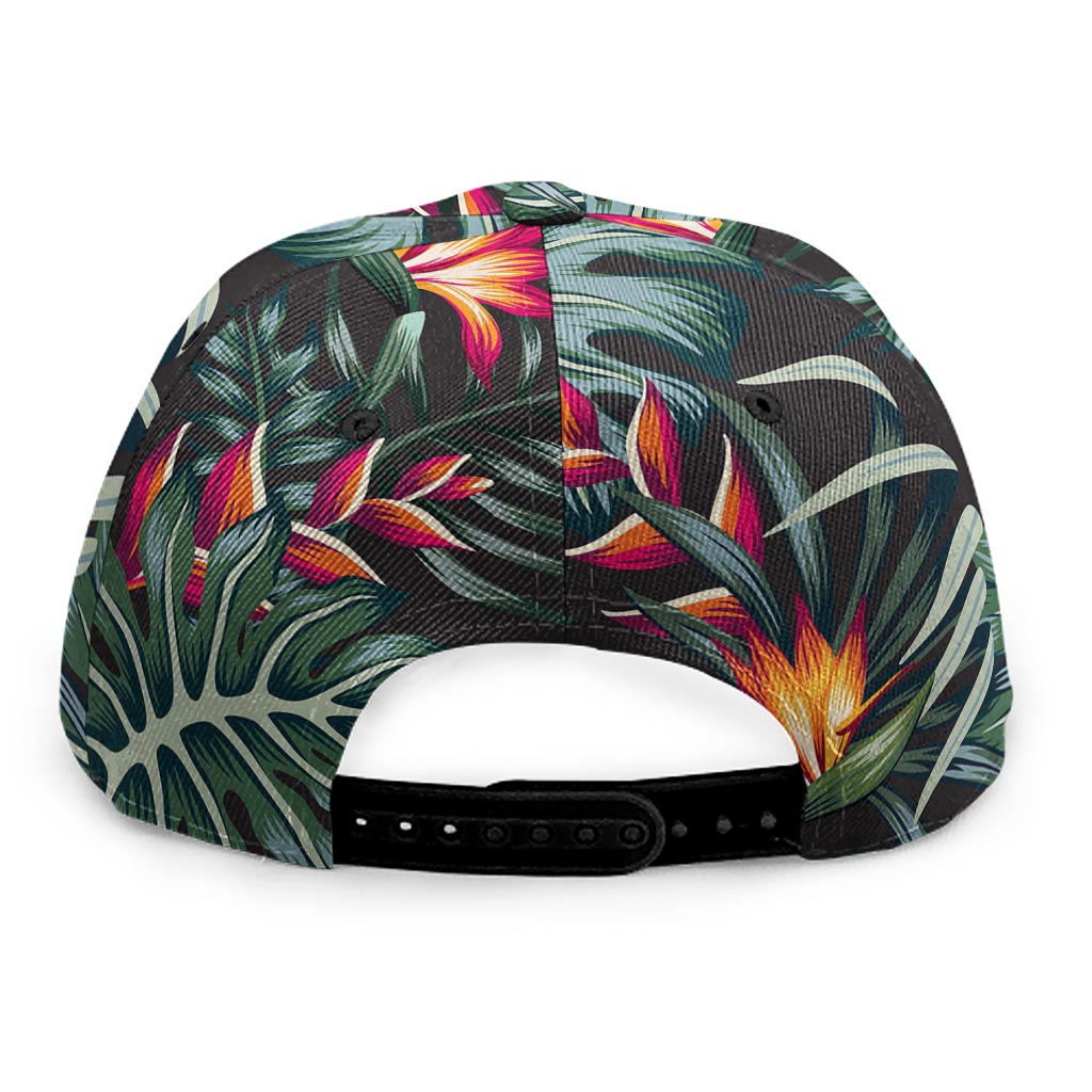 Hawaiian Tropical Plants Pattern Print Snapback Cap