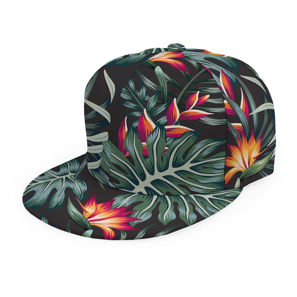 Hawaiian Tropical Plants Pattern Print Snapback Cap