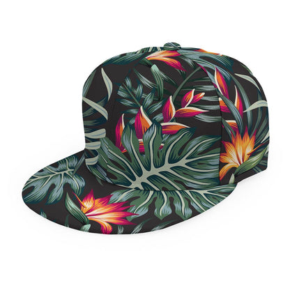 Hawaiian Tropical Plants Pattern Print Snapback Cap