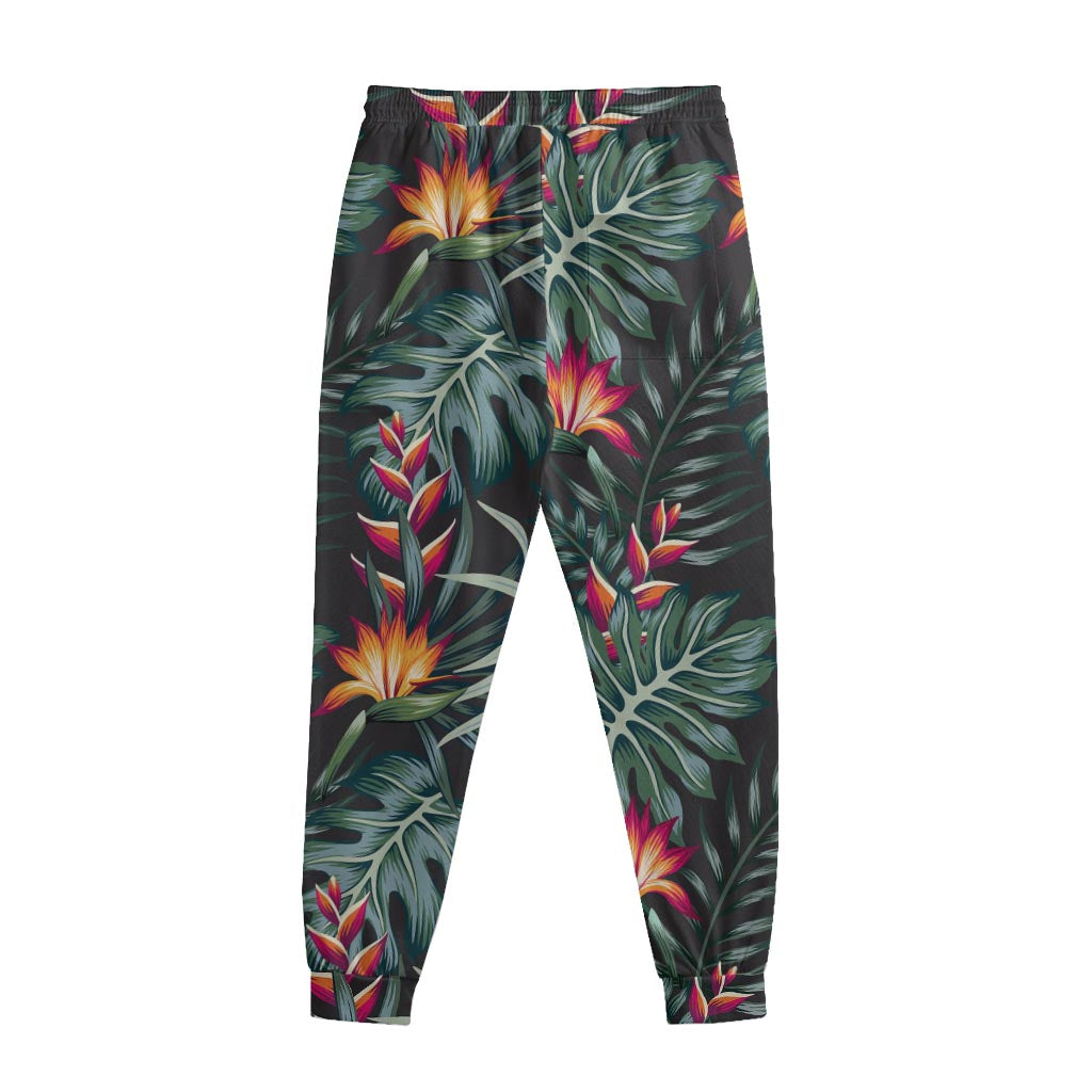 Hawaiian Tropical Plants Pattern Print Sweatpants