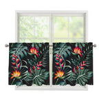 Hawaiian Tropical Plants Pattern Print Tier Curtains