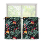 Hawaiian Tropical Plants Pattern Print Tier Curtains