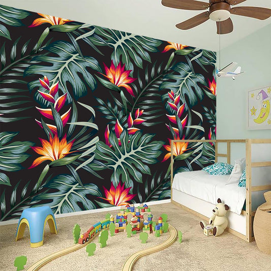 Hawaiian Tropical Plants Pattern Print Wall Sticker