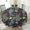 Hawaiian Tropical Plants Pattern Print Waterproof Round Tablecloth