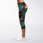 Hawaiian Tropical Plants Pattern Print Women's Capri Leggings