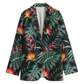 Hawaiian Tropical Plants Pattern Print Women's Cotton Blazer