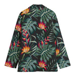 Hawaiian Tropical Plants Pattern Print Women's Cotton Blazer