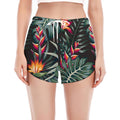 Hawaiian Tropical Plants Pattern Print Women's Split Running Shorts