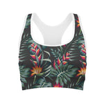 Hawaiian Tropical Plants Pattern Print Women's Sports Bra