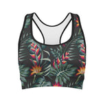 Hawaiian Tropical Plants Pattern Print Women's Sports Bra