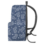 Heart And Star Denim Jeans Pattern Print Backpack