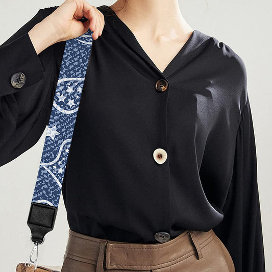 Heart And Star Denim Jeans Pattern Print Bag Strap