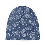 Heart And Star Denim Jeans Pattern Print Beanie