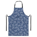 Heart And Star Denim Jeans Pattern Print Bib Apron With Pocket