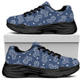 Heart And Star Denim Jeans Pattern Print Black Chunky Shoes
