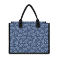 Heart And Star Denim Jeans Pattern Print Canvas Tote Bag