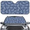 Heart And Star Denim Jeans Pattern Print Car Windshield Sun Shade