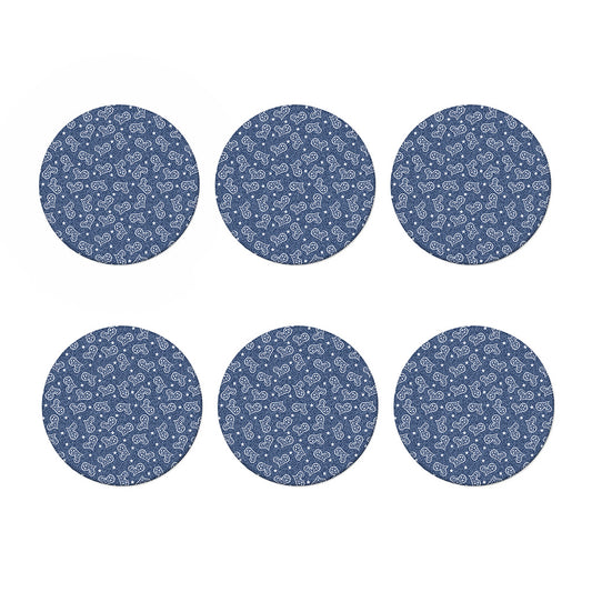 Heart And Star Denim Jeans Pattern Print Coaster Set