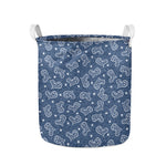 Heart And Star Denim Jeans Pattern Print Collapsible Laundry Basket