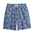 Heart And Star Denim Jeans Pattern Print Cotton Shorts
