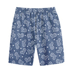 Heart And Star Denim Jeans Pattern Print Cotton Shorts