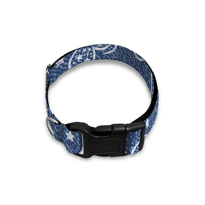 Heart And Star Denim Jeans Pattern Print Dog Collar