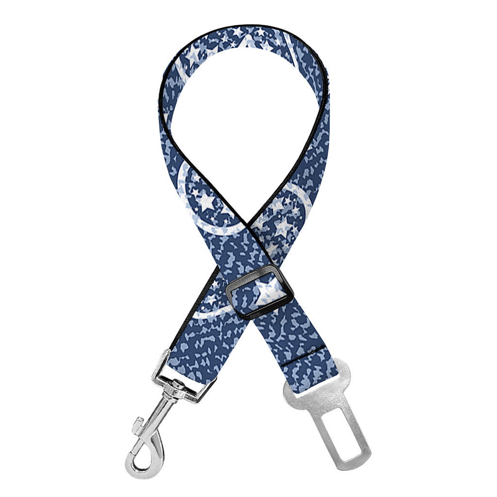 Heart And Star Denim Jeans Pattern Print Dog Seat Belt