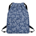 Heart And Star Denim Jeans Pattern Print Drawstring Backpack