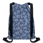 Heart And Star Denim Jeans Pattern Print Drawstring Backpack