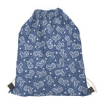 Heart And Star Denim Jeans Pattern Print Drawstring Bag