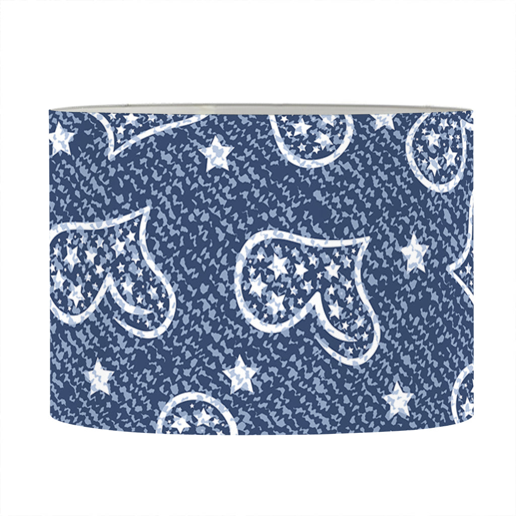Heart And Star Denim Jeans Pattern Print Drum Lamp Shade