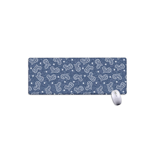 Heart And Star Denim Jeans Pattern Print Extended Mouse Pad