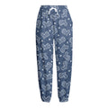 Heart And Star Denim Jeans Pattern Print Fleece Lined Knit Pants