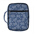 Heart And Star Denim Jeans Pattern Print Front Pocket Bible Bag