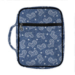 Heart And Star Denim Jeans Pattern Print Front Pocket Bible Bag