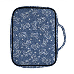 Heart And Star Denim Jeans Pattern Print Front Pocket Bible Bag