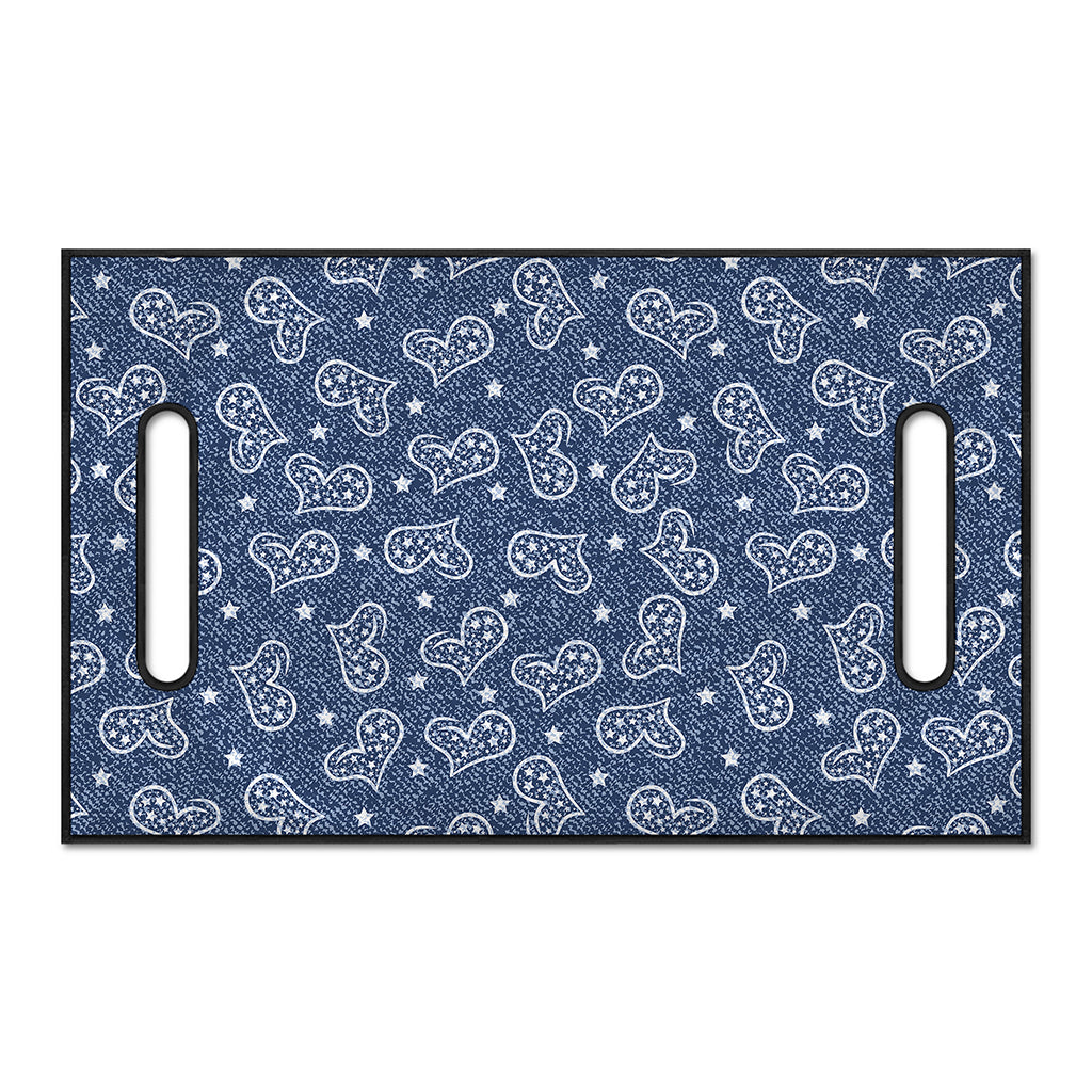 Heart And Star Denim Jeans Pattern Print Golf Cart Seat Cover