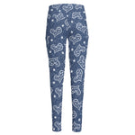 Heart And Star Denim Jeans Pattern Print High-Waisted Pocket Leggings