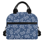 Heart And Star Denim Jeans Pattern Print Insulated Lunch Bag