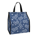 Heart And Star Denim Jeans Pattern Print Insulated Lunch Tote