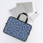 Heart And Star Denim Jeans Pattern Print Laptop Sleeve With Handle